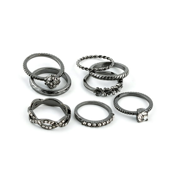 silver-black.Men Women 6mm wide All sizes 5,6,7,8,9 MAGNETIC Hematite Ring.Unus